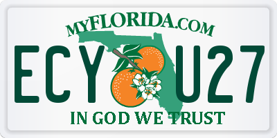 FL license plate ECYU27