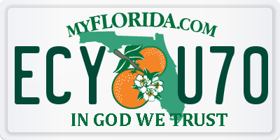 FL license plate ECYU70