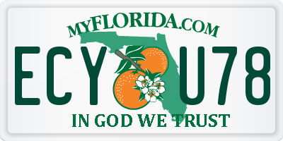 FL license plate ECYU78