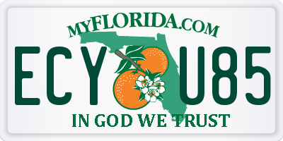 FL license plate ECYU85