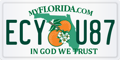 FL license plate ECYU87