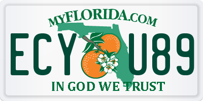 FL license plate ECYU89
