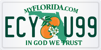 FL license plate ECYU99