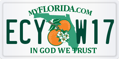 FL license plate ECYW17