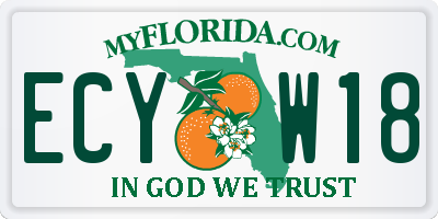 FL license plate ECYW18