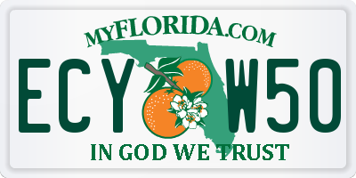 FL license plate ECYW50