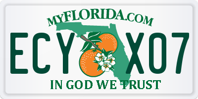 FL license plate ECYX07