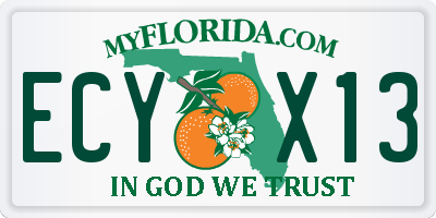 FL license plate ECYX13