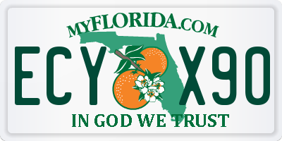 FL license plate ECYX90