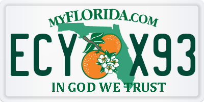 FL license plate ECYX93