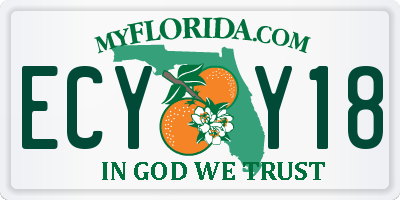 FL license plate ECYY18