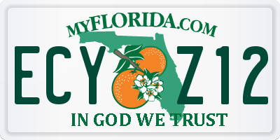 FL license plate ECYZ12