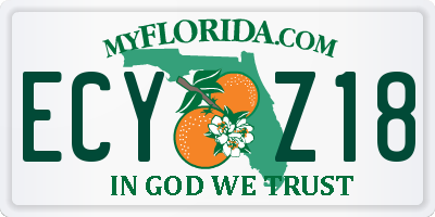FL license plate ECYZ18