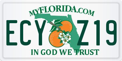 FL license plate ECYZ19