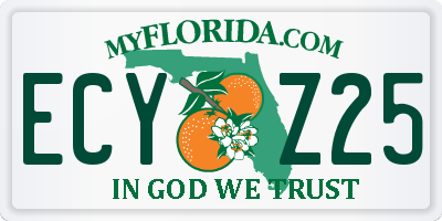FL license plate ECYZ25
