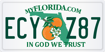 FL license plate ECYZ87