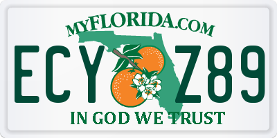 FL license plate ECYZ89