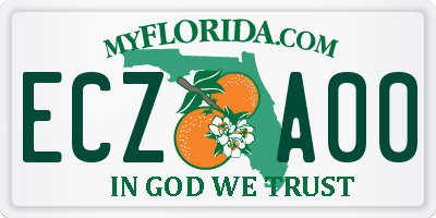 FL license plate ECZA00