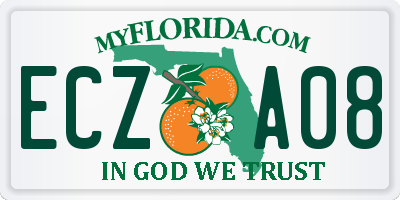 FL license plate ECZA08