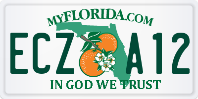 FL license plate ECZA12