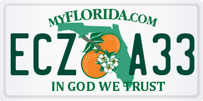 FL license plate ECZA33