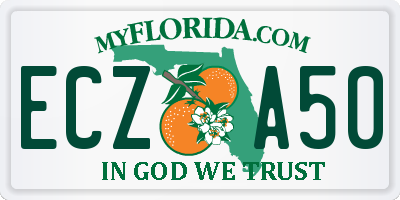 FL license plate ECZA50
