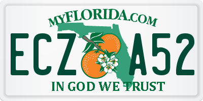 FL license plate ECZA52