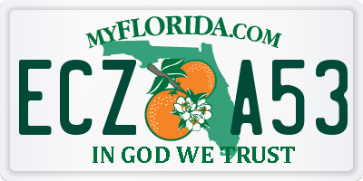 FL license plate ECZA53