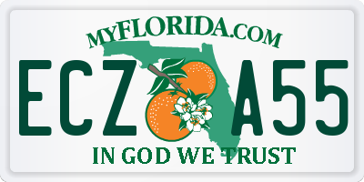 FL license plate ECZA55