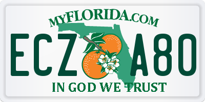FL license plate ECZA80