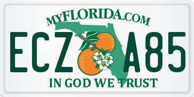 FL license plate ECZA85