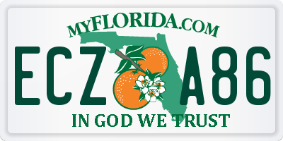 FL license plate ECZA86