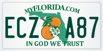 FL license plate ECZA87