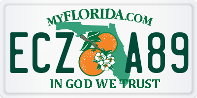 FL license plate ECZA89