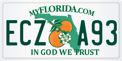 FL license plate ECZA93