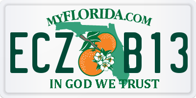 FL license plate ECZB13