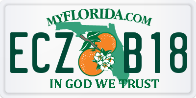 FL license plate ECZB18