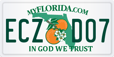 FL license plate ECZD07