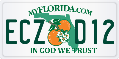FL license plate ECZD12