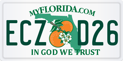 FL license plate ECZD26