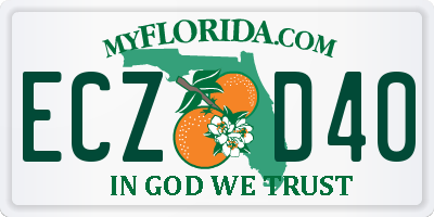 FL license plate ECZD40