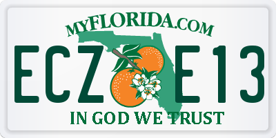 FL license plate ECZE13