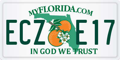 FL license plate ECZE17