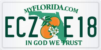 FL license plate ECZE18