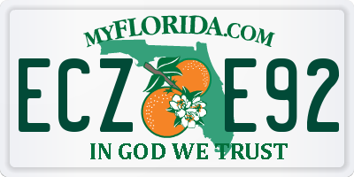 FL license plate ECZE92