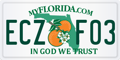 FL license plate ECZF03