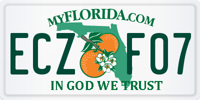 FL license plate ECZF07