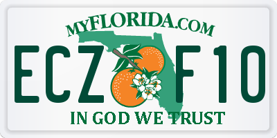 FL license plate ECZF10