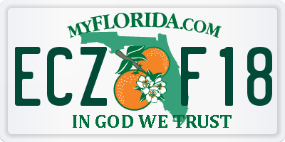 FL license plate ECZF18