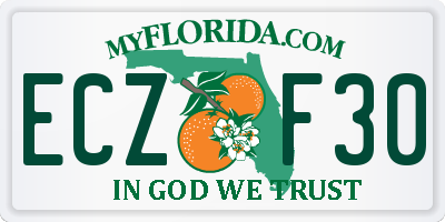 FL license plate ECZF30